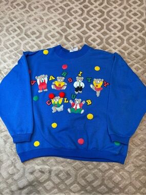 Vintage 80s 90s Spumoni Bears & Balloons All Over Print Sweatshirt Youth Large